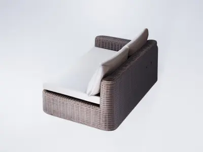 Low Poly Outdoor Sofa - Minimalist Garden Lounge Furniture 3D model