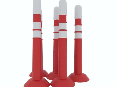 Road post Low-poly 3D model