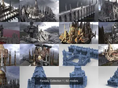 Fantasy Collection 1 angel with wings 3D Model Pack