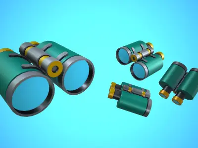 BINOCULARS CARTOON STYLIZED Low-poly 3D model