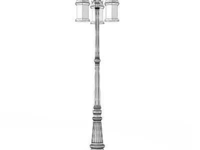 Triple Park Lantern 3D Model 3D model