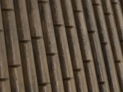 Polished Dark Bamboo Wood Planks PBR Seamless Texture
