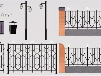 Exterior models Low-poly 3D model