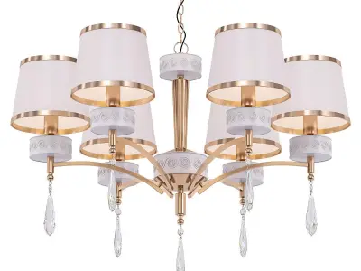 Dayodore chandelier with shades and gold accents 3D model