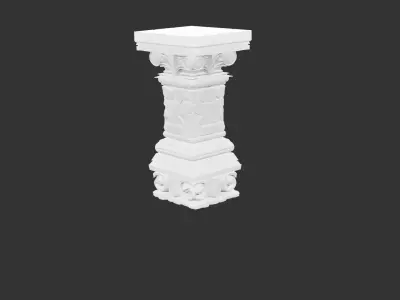 Ancient Stone Bridge Pillar for 3D print Low-poly 3D model