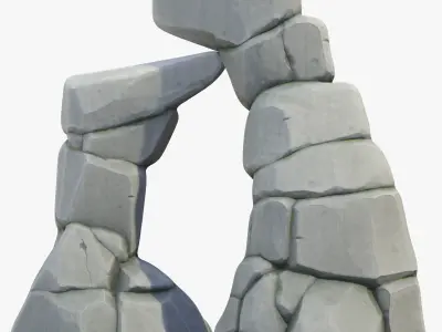Stylized Rock Cliff Stone Gate Low-poly 3D model