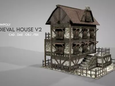 Medieval House v2 Low-poly 3D model