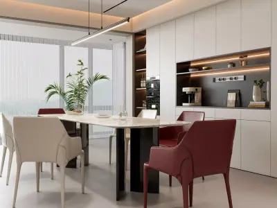 Dining room Dining interior Dining table 39 3D model