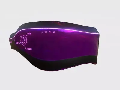 SciFi Glasses B07 Black Purple - Character Design Fashion Low-poly 3D model