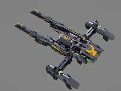 spaceship scifi alien planet  3D model