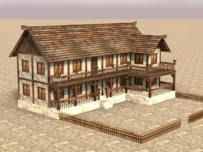 Medieval house fifteen 20 Low-poly 3D model
