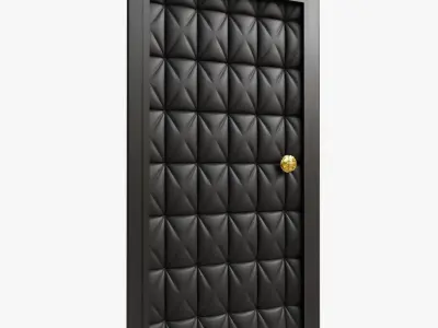 One-way Leather Tufted Padded Door 3D model