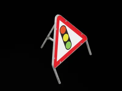 Traffic Lights Sign Low-poly 3D model