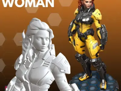 Bionic Woman STL Futuristic Armor 3D Model 3D print model