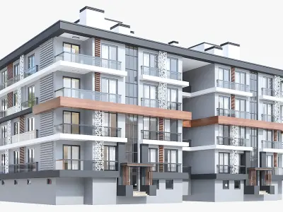 Modern Residential Building 01 3D model