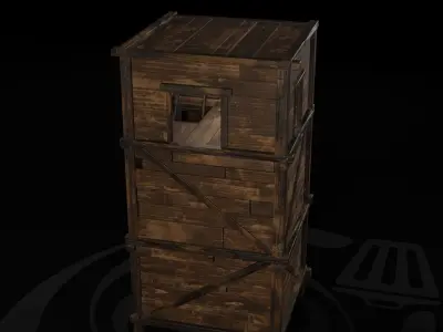 AAA Wooden Enterable Medieval Primal Watchtower 01 R Low-poly 3D model