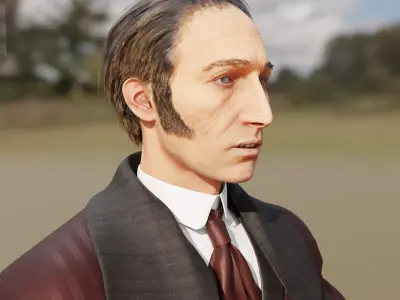 Sherlock Holmes  - Victorian Gentleman - Body and Face Rigged  Low-poly 3D model