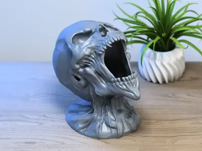 Robot Skull pen holder Cyborg pen holder 3D print model