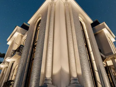 Neo Classical Villa Facade   Abha Saudi Arabia ksa 3D model