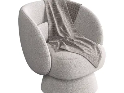 Saboor MINIMORE Modern Style Swivel Accent Chair 3D model
