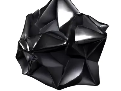 Abstract Geometric Metallic Polyhedron Sculpture Low-poly 3D model