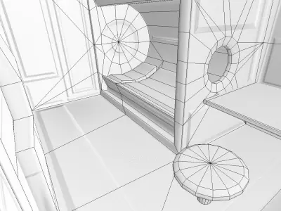 Futuristic Living Module Low Poly Model Low-poly 3D model