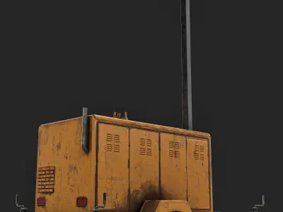  Mobile Lighting Towers Low-poly 3D model