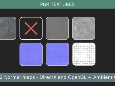 Texture paving stone - seamless Low-poly 3D model
