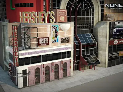 NYC Building Crowne Plaza Low-poly 3D model