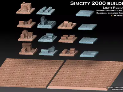 Simcity 2000 Buildings 3D print model