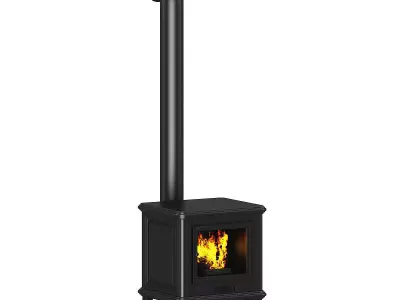 Classic Metal Fireplace 3D model