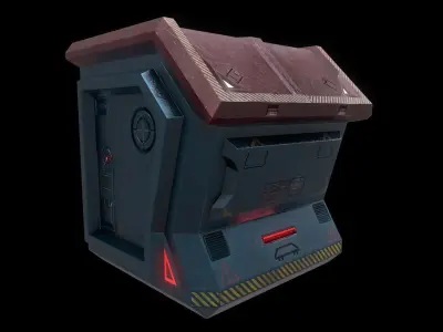 Scifi Crate Openable Door Low-poly 3D model