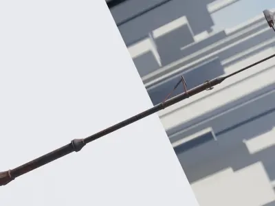 Old Rusty Street Lamp Low-poly 3D model