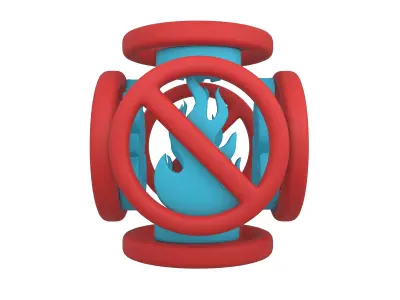 No Fire Icon V2 005 Low-poly 3D model