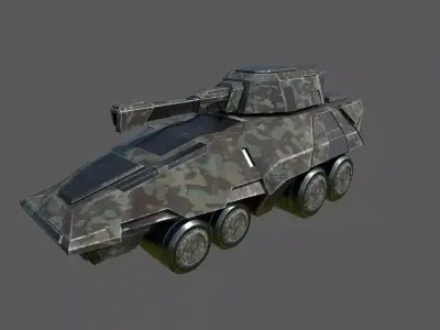 SCI FI TANK 3 Low-poly 3D model
