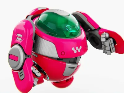 DRONE BOT S-2000 RIGGED 3D model