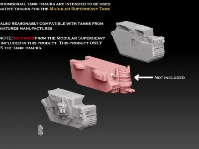 Semi- Rhomboid Tank Tracks 3D print model