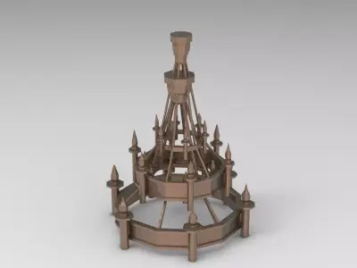 chandelier low poly 2 3D model