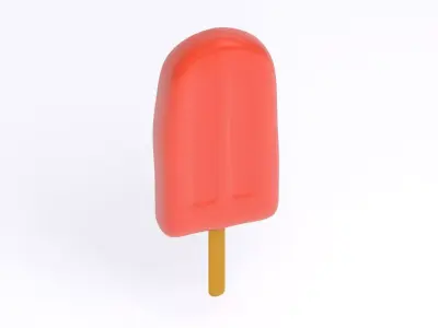 Ice Cream Bar Red 3D model