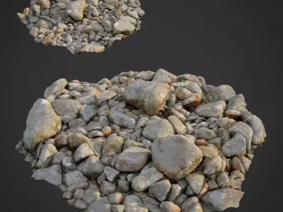3d scanned nature stone 023 Low-poly 3D model