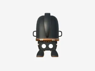 Turtleback Robot J08 Black Copper - SciFi Character Design Low-poly 3D model