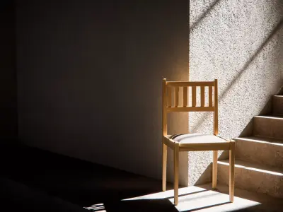 Minimal Chair at Stair Base 3D model