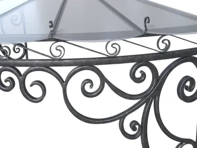 Wrought iron canopy Metal Visor visor over porch 3D model