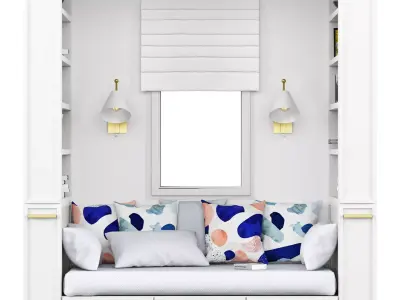 Comfort corner with window and pillow 3D model