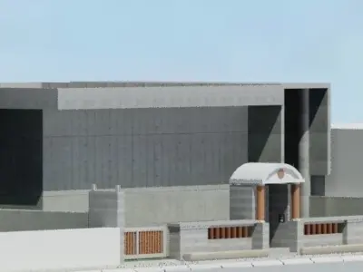 mainentrance-gate front door of building 3D model