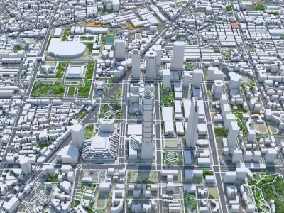 Taipei Downtown Taiwan Low-poly 3D model