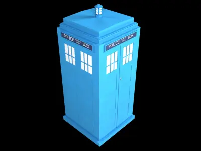 Police box Low-poly 3D model