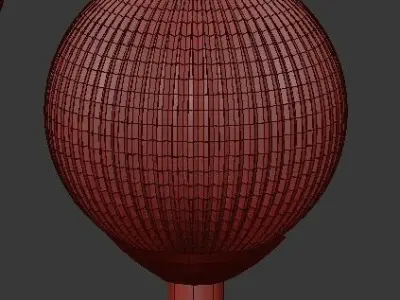Untitled modern chandelier with six glass globes 3D model