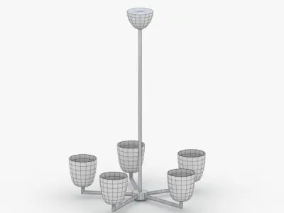 1482 - Chandelier Lamp Low-poly 3D model