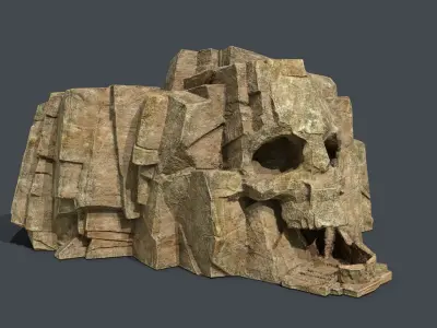 Skull Rock Low-poly 3D model 17